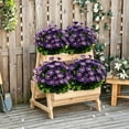thumbnail image 4 of UV Resistant Outdoor Artificial Daisy Flowers Bouquet, Realistic Faux Greenery Bonsais for Hanging Bonsaier, Lifelike Floral Decor for Porch Patio Garden Yard Indoor Table Centerpiece, Dark Blue, 4 of 5