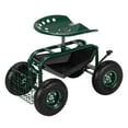 thumbnail image 6 of Zimtown Garden Cart Mobile Rolling Work Seat w/Tool Tray Green, 6 of 14
