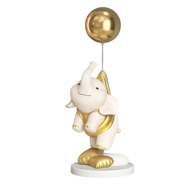 Estatuas de elefantes de dibujos animados Modelo Figura Resina Artesanías Animales Figuras Obras de arte para oro 45cm