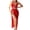 Red, variant on JSGEK Women Halter Neck High Slit 2 Piece Set Crop Top and Maxi Skirt Lingerie for Nightclub Wear Black M