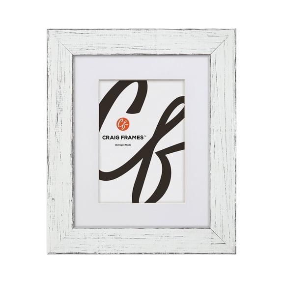 Craig Frames 24x30 inch Rustic Barnwood White Picture Frame Matted for a 20x26 Photo