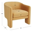 thumbnail image 3 of SAFAVIEH Couture Londyn Collection Modern Wood Fabric Solid Print Armchair, Pumpkin Orange, 3 of 13