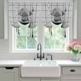 thumbnail image 4 of Grey Yak Balloon Curtains for Living Room/French Door, Bathtub Country Gray Vintage Art Tie Up Curtains 63 Inch Length Energy Saving Kitchen Curtains Shades for Windows 42"x63", 4 of 8