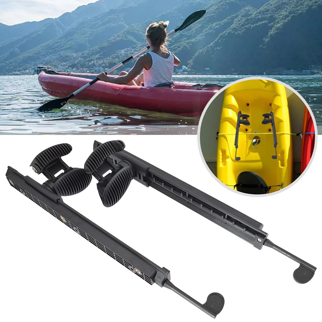 2pcs 18" Lightweight Black Nylon Kayak Foot Brace Pedal with Trigger Lock 