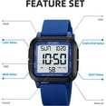 thumbnail image 5 of Men Digital Sports Watch Ultra-Thin Large Face Waterproof Wrist Watches for Men with Stopwatch Countdown Timer Alarm Function Dual Time LED Back Light, 5 of 13