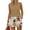 Khaki, variant on Tropical Print Two Piece Set for Women, Sleeveless Scoop Neck Tank Top & Drawstring Shorts with Pockets - Casual Summer Vacation Lounge Outfit Army Green L