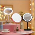 thumbnail image 2 of LED Makeup Mirror Touch Screen Cosmetic Mirrors Battery Operated Tabletop Bathroom Vanity Mirror with led Light (Color : Pink), 2 of 5