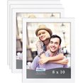 thumbnail image 1 of SURJDE 8x10 (20x25 cm) Picture Frame Set (White, 4 Pack) Simple Modern Design, Table Top Kickstand and Wall Hanging Hooks Included, Impresia Collection, 1 of 4