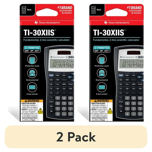(2 pack) Texas Instruments TI-30XIIS Two-Line Scientific Calculator