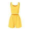 thumbnail image 5 of WAYUTE Short Sets Women 2 Piece Outfits Soft Sleeveless Matching Clothing Crop Top and High Waisted Shorts Solid Color Casual Summer Outfits, 5 of 5