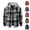 Gray, variant on OIOLOYJM Mens Jacket Cotton Flannel Sherpa Lined Plaid Zip Up Soft Warm Shirt Jacket Winter Casual Outdoor Comfortable Work Hooded Coat Gray L