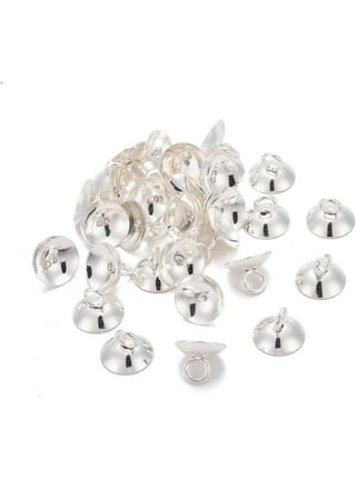 Great Choice Products 24 Silver Metal Ornament Caps - Egg Top Findings End  Caps