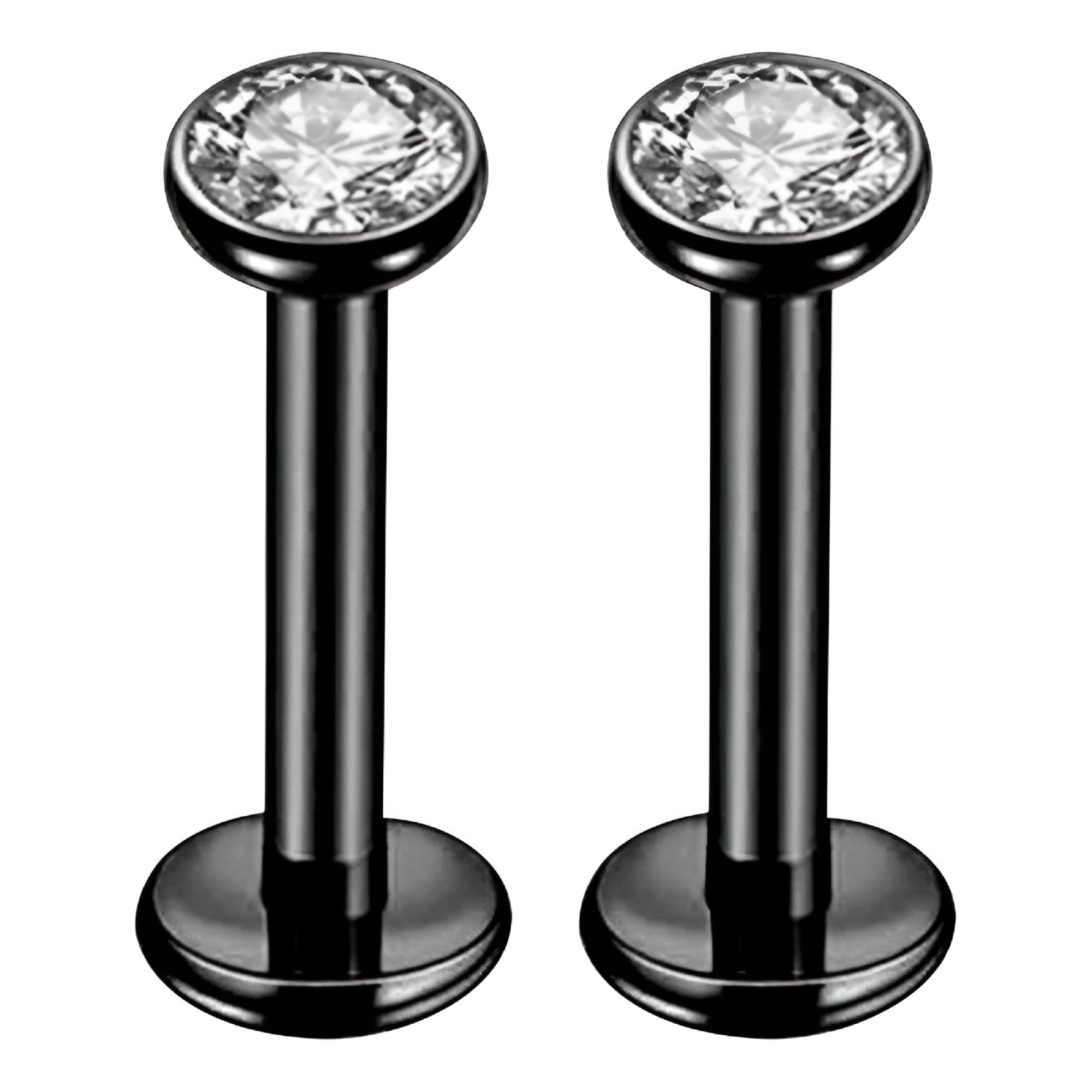 DESIGNICE 20G Tragus Piercing Jewelry 3mm Stainless Steel Flat Back Cartilage Earrings Nose Rings Studs for Women Created-Opal Lip Helix Conch Labret Monroe Medusa Piercing Jewelry