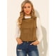 thumbnail image 2 of Chaleco de gamuza sintética Allegra K para mujer chaqueta de motorista sin mangas Camello L, 2 of 6