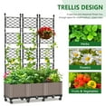 thumbnail image 3 of MOPHOTO 63" H 3 Pack lanter Box Raised Garden Bed with Trellis & Wheels Standing Vertical Horticulture Planter Box for Climbing Vegetables Plants & Herbs & Flowers, 3 of 8