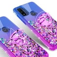 thumbnail image 4 of GW USA Case for Motorola Moto G Play 2023/Moto G Pure/Moto G Power 2022Case Ring Kickstand Liquid Quicksand Glitter Cute Phone Case Clear Cover for Girls Women - Purple/Blue, 4 of 5