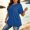 *Blue, variant on Women's Plus Size V Neck Short Sleeve Tunic Top, Casual Side Button T Shirt Green,Women's Plus XXXXL