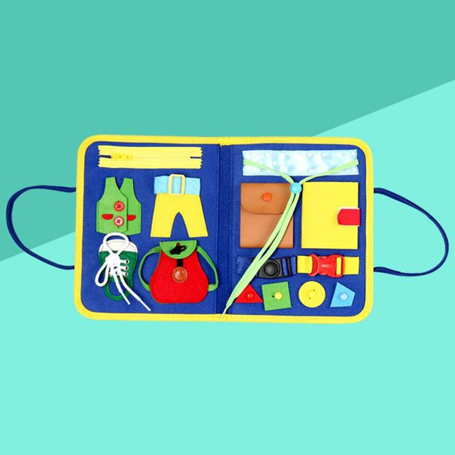 Juguetes Montessori de Tablero Ocupado para Pequeños, Juguetes Sensoriales Plegables, Diseño de Bolsa Portátil, Juguetes Educativos de Baoblaze Tablero de actividades para niños Juguetes de habilidad