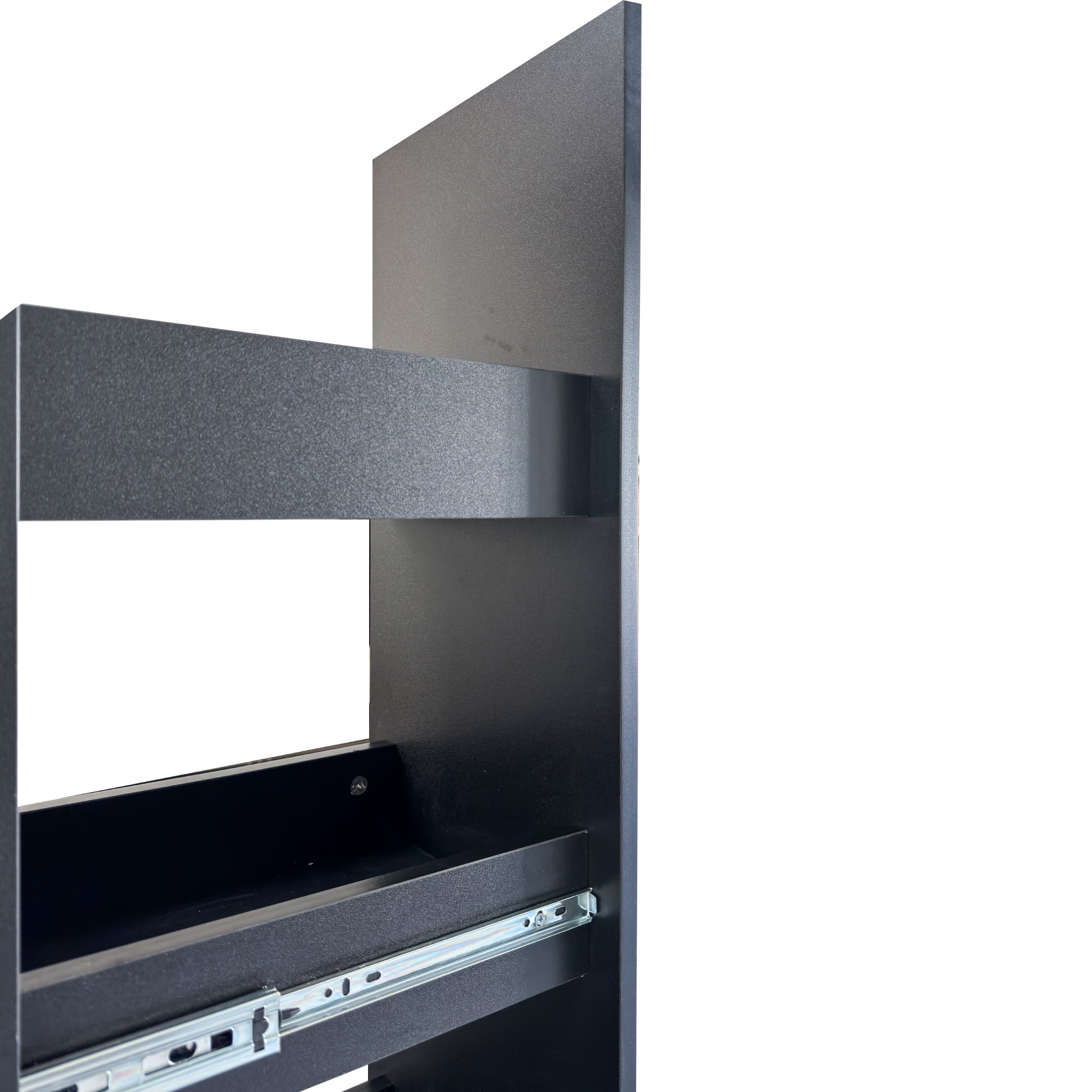 Large Slim Storage Cart Kitchen Rolling Narrow Cabinet with Handle Wheels, Black
