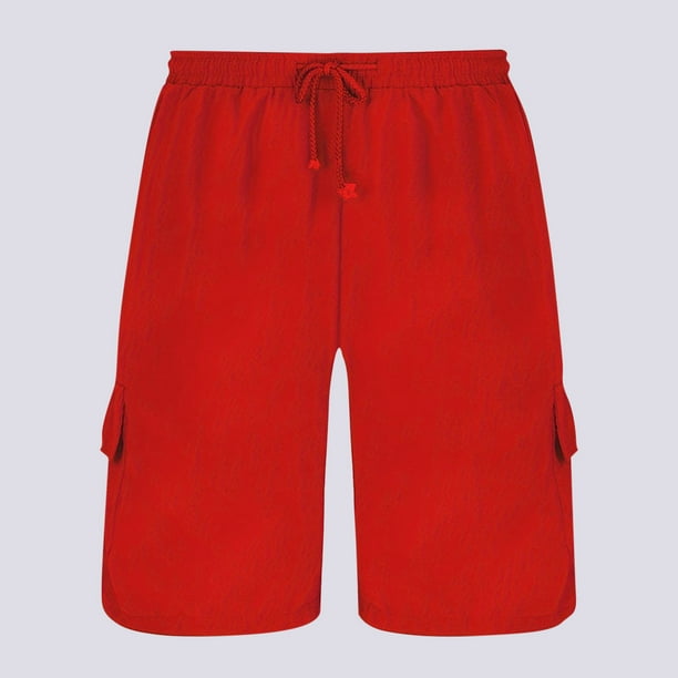 pstuiky Pantalones cortos para hombre, Pantalones cortos casuales de color sólido con cintura elástica y cordón transpirable para hombre Pantalones cortos para correr para hombre