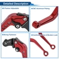 thumbnail image 4 of Palancas de freno y embrague largas ajustables de Unique Bargains para Honda CB919 2002-2007, aleación de aluminio roja, 1 par, 4 of 6