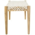 thumbnail image 5 of Pemberly Row Contemporary Leather Bench in Off White and Light Oak, 5 of 7