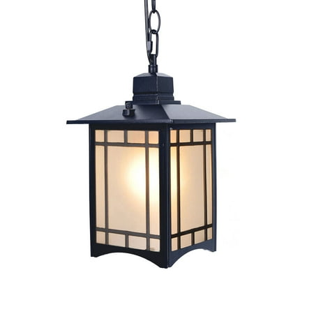 

Outdoor Pendant Light Porch Hanging Lantern Patio Exterior Chandelier Hollow Out Design Glass Shade Rainproof Bottom Opening