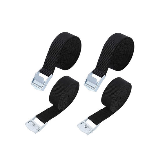 ZheElen 4 Pièces Bagages Snaps-on Boucle Toit Cargo Rangement Sangle Arrimage Fixation Corde à Rochet pour Ménage Extérieur Voyager 2m