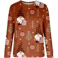 thumbnail image 3 of GHSDFBB Chandails de Noël pour Femmes Mode Loisirs Imprimé Graphique Manches Longues Hauts Mignons Chandail en Molleton Col Rond Cadeau de Noël, 3 of 5