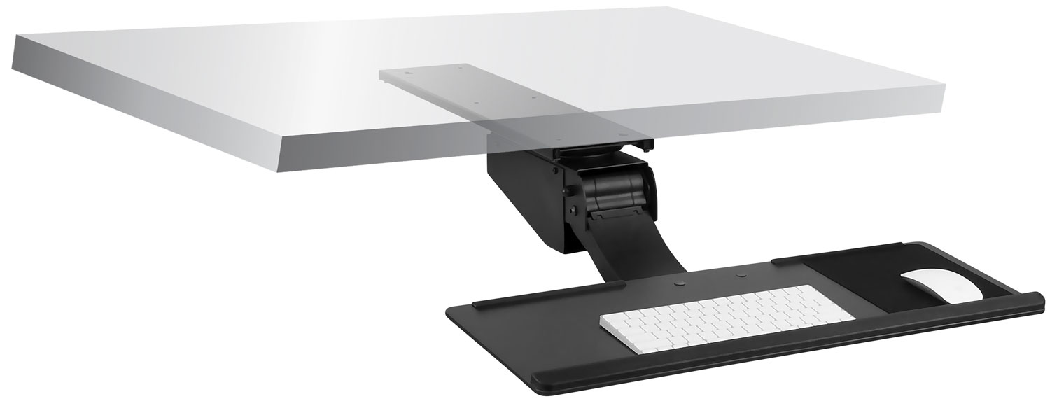 Mount-It! Sit Stand Keyboard Tray | Under Desk Keyboard and Mouse Drawer | 26.5 Inch Wide Platform