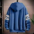 thumbnail image 7 of Zip Up Fleece Jacket For Men Casual Fashion Loose Fit Long Sleeved Hooded Coats Cozy Soft Outdoor Shirts Shacket With Pockets Blue L, 7 of 7