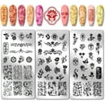 thumbnail image 1 of Juego de 3 placas de estampado de uñas con textura floral, 61 diseños de hojas y flores, decoración para uñas, plantillas para uñas, placas de acero inoxidable con imágenes para uñas., 1 of 7