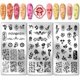 thumbnail image 1 of Juego de 3 placas de estampado de uñas con textura floral, 61 diseños de hojas y flores, decoración para uñas, plantillas para uñas, placas de acero inoxidable con imágenes para uñas., 1 of 7