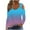Sky Blue, variant on LYXSSBYX Long Sleeve Shirts for Women Women's Fashion Casual Gradient Long-Sleeved Pullover Top with Missing Shoulder