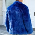 thumbnail image 3 of Men Cropped Fuzzy Jacket Winter Warm Coat Open Front Outerwear,Lapel Long Sleeve and Pocket Daily Casual Comfy Wear,Blue,XXL, 3 of 6