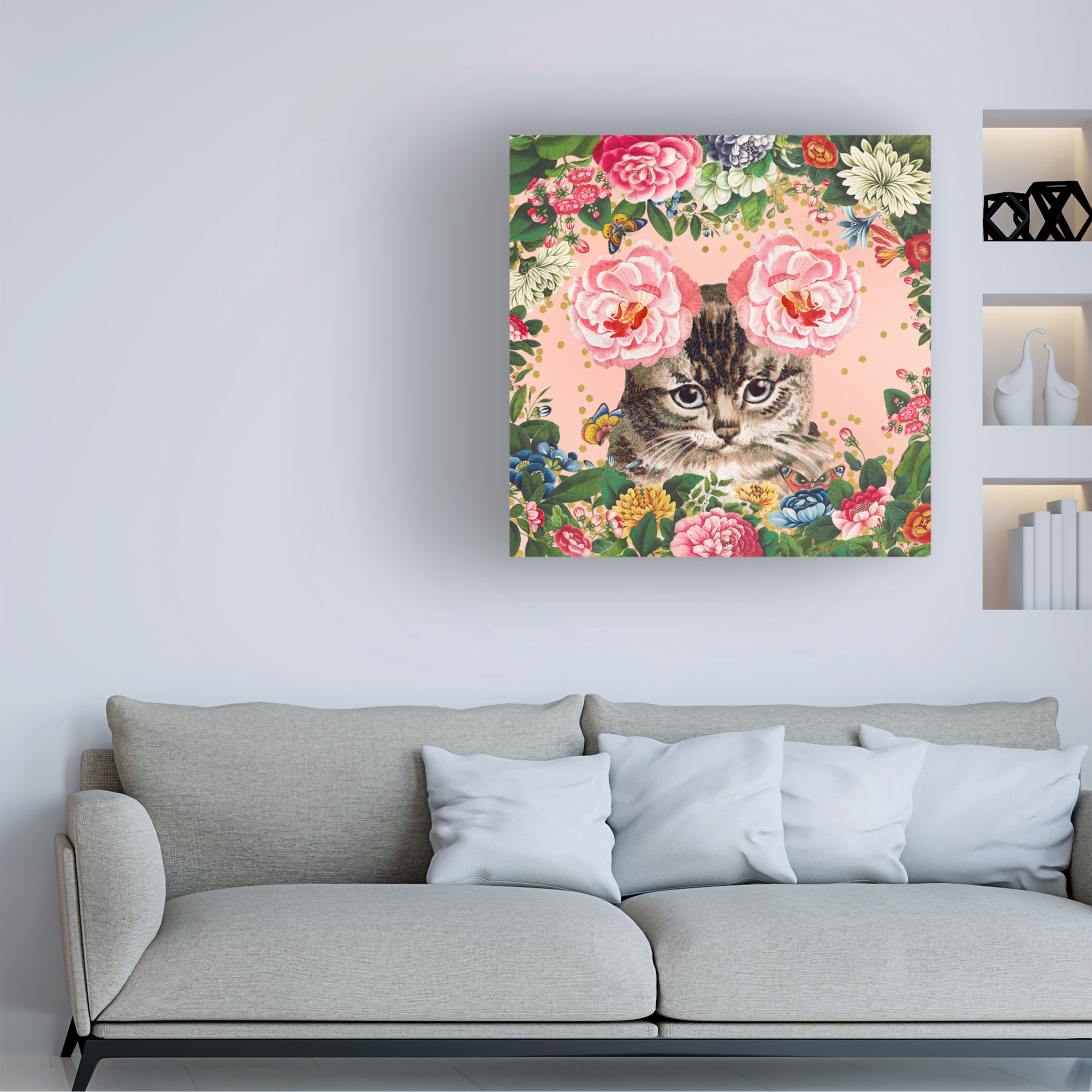 The Font Diva 'Cat Garden' Canvas Art
