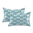 thumbnail image 3 of Ryvnso Satin Pillowcase Turquoise Bows Pillow Cases Standard Size 26x20in, 3 of 6