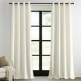 thumbnail image 5 of Topfinel Ivory Cream Velvet Blackout Grommet Curtains 52" x 84", 2 Panels, 5 of 13