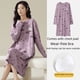 thumbnail image 4 of Camisón de rayas con almohadilla para el pecho para mujer, manga larga, otoño e invierno, holgado, talla grande, pijama para mujer embarazada, algodón para mujer, 4 of 6