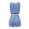 thumbnail image 6 of Idoravan Women Sets Clothing Womens Summer Solid Color Tank Top Drawstring Shorts Casual Sports Suit, 6 of 6