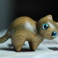 thumbnail image 6 of MOMOJIA Detailed Carved Wood Cats Sculpture Miniature Ornament with Eyecatching Eyes, 6 of 13