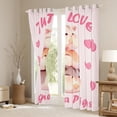 thumbnail image 3 of Homewish Cartoon Guinea Pig Black Out Curtains For Kids Teens Girls,Kawaii Animal Curtains Pack of 2 (42x63 Each),Love Heart Print Bedroom Curtains,Lightweight Room Decor, 3 of 6