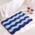thumbnail image 4 of MMJ Bathroom Rugs Wave Pattern Bath Mat 15.7x23.6in Soft Absorbent Non Slip Shower Floor Rug, 4 of 7