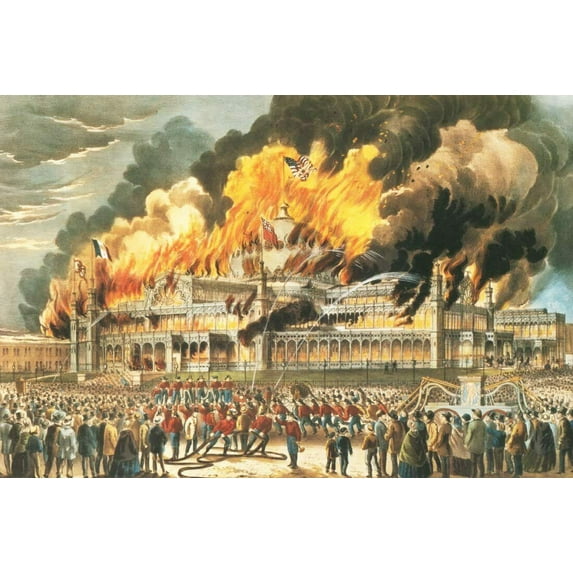 Burning Of The New York Crystal - CANVAS OR FINE PRINT WALL ART