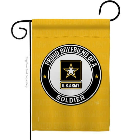 Breeze Decor G158506-BO Proud Boyfriend Soldier Garden Flag Armed Forces Army 13 x 18.5 in. Double-Sided Decorative Vertical Flags for House Decoration Banner Yard Gift