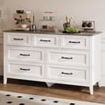 thumbnail image 3 of Dresser for Bedroom with 7 Drawers, Lofka 47" Wide Modern Chest of Drawers with Metal Handle, Wooden Dresser TV Stand, Wood Closet Clothes Storage Organizer for Living Room, Hallway, Gray, 3 of 12