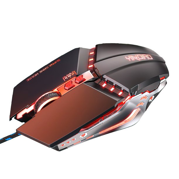 Ultra Quiet Gaming Mouse Silent USB Wired Mouse LED Backlit 3200DPI Optical Ergonomic Mouse