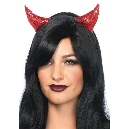 Sequin Devil Horns Costume Accessory