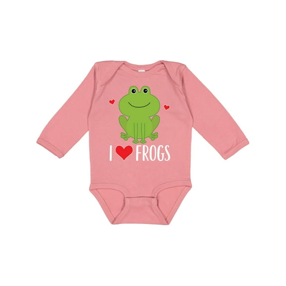 Inktastic I Love Frogs Gift Boys or Girls Long Sleeve Baby Bodysuit
