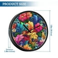 thumbnail image 3 of Voice Activated Clock with Glow Light 12 Inch Large Silent Wall Clock Battery Operated for Home Decor Colorful Swirls and Flowers, 3 of 8